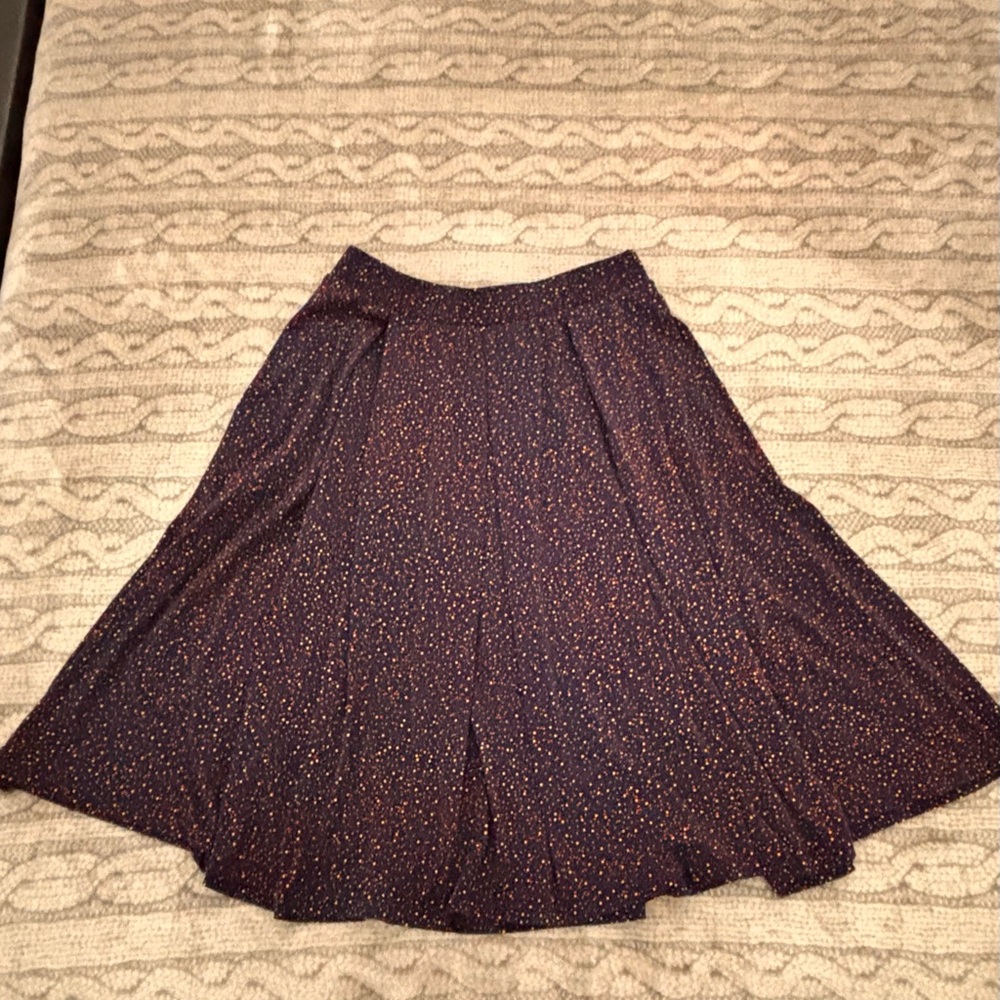 LuLaRoe Dark Blue Maxi Skirt with Polka Dots